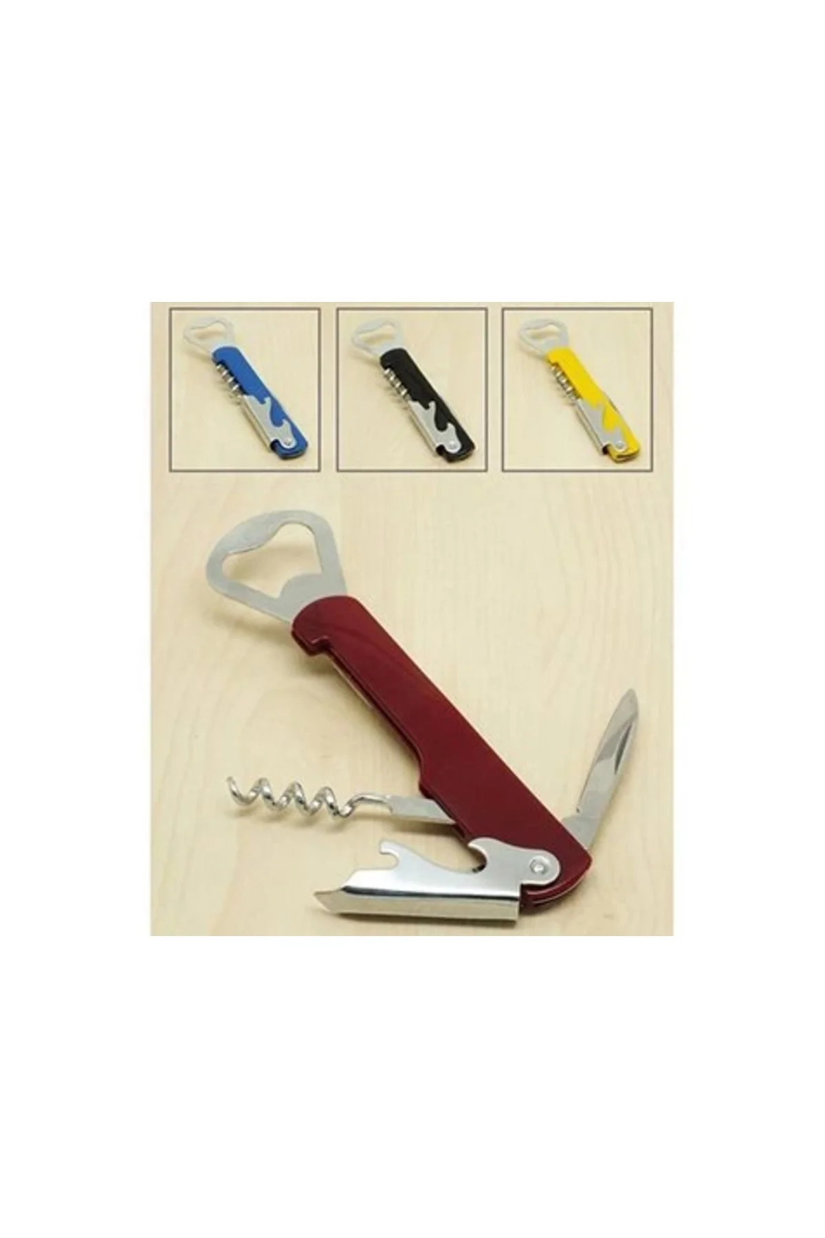 Çok Amaçlı ve Kullanışlı Metal Tirbişon - Açacak 4 Fonksiyonlu ( 