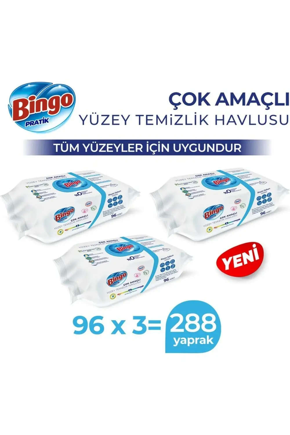 Çok Amaçlı Yüzey Temizlik Havlusu Mendili Beyaz Sabun Kokulu 96'l