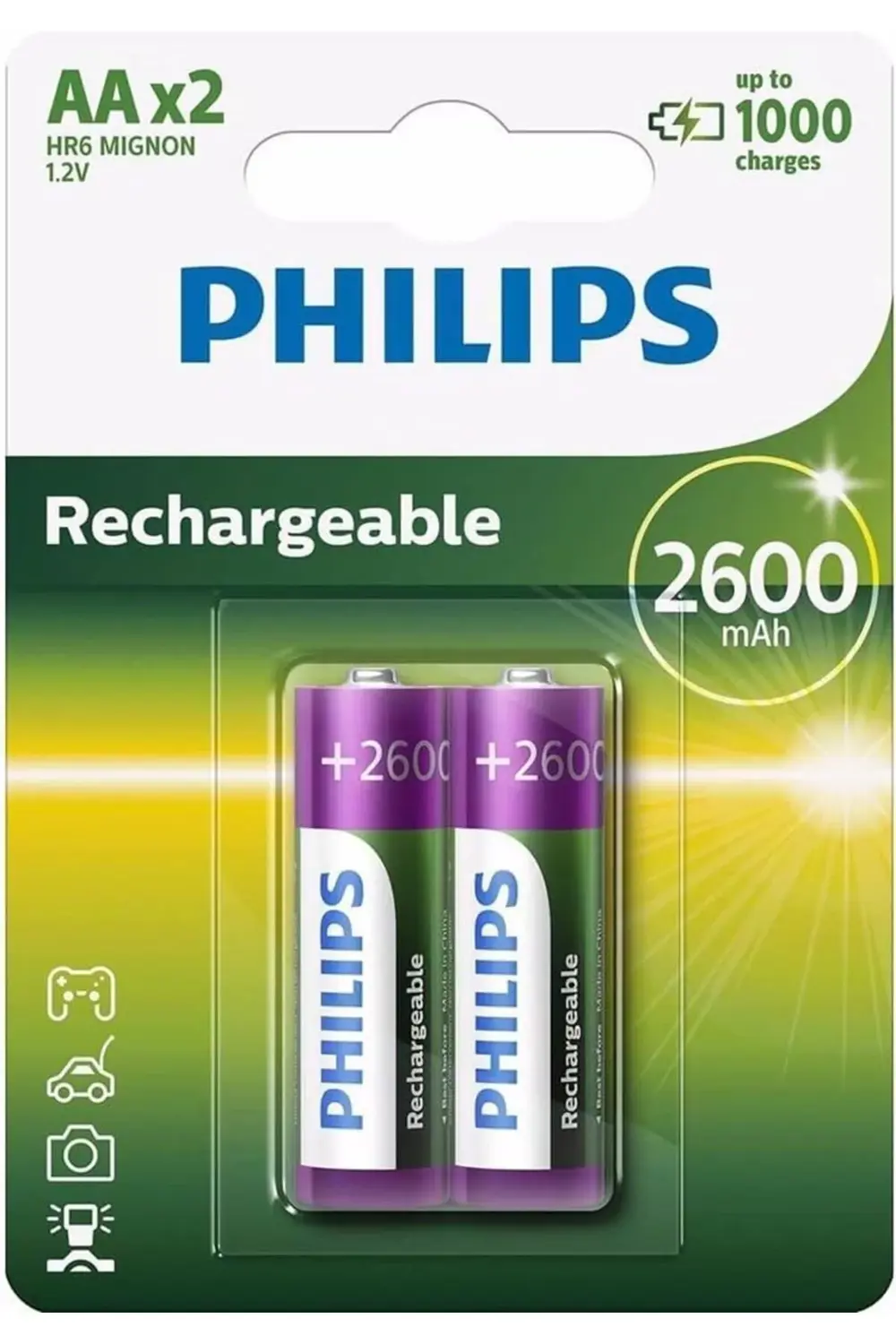 çok aşamalı Life NiMH pil AA Mignon 2600 mAh 2'li Paket 395519