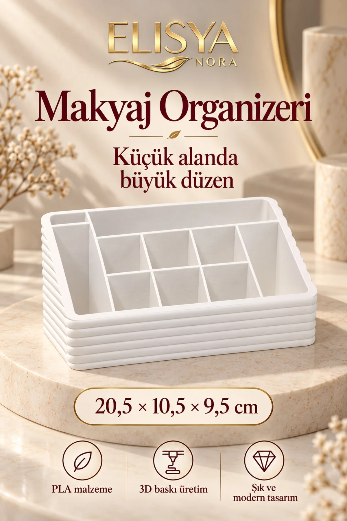Çok Bölmeli Makyaj Organizeri Ruj Fırça ve Kozmetik Düzenleyici - Görsel 2
