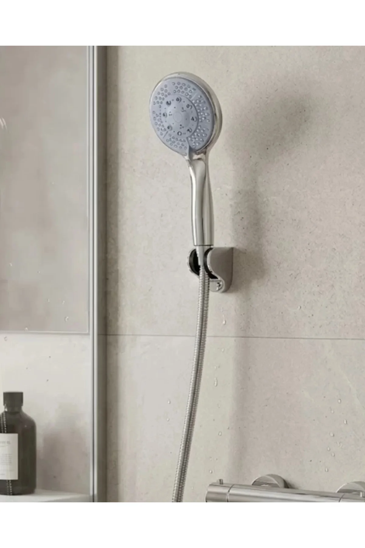 Çok Fonksiyonlu 4 Kademeli El Duşu Seti Spiral Hortumlu Banyo Duş