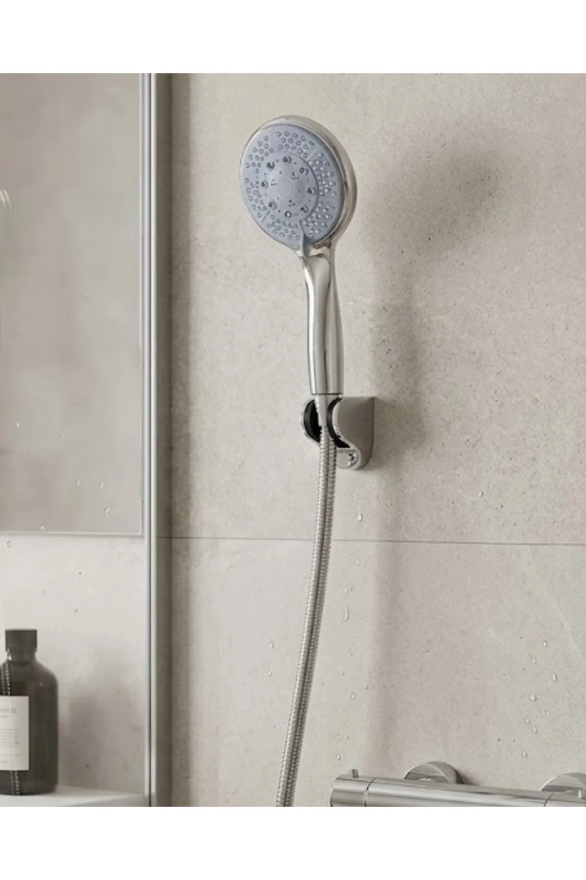 Çok Fonksiyonlu 4 Kademeli El Duşu Seti Spiral Hortumlu Banyo Duş Başlığı
