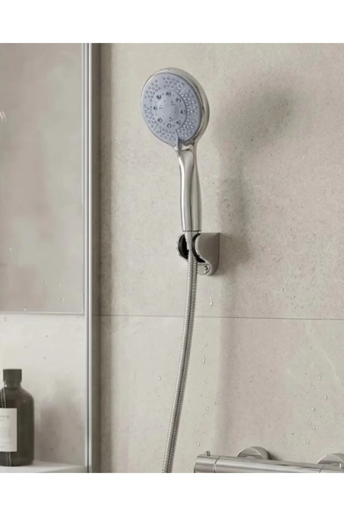 Çok Fonksiyonlu 4 Kademeli El Duşu Seti Spiral Hortumlu Banyo Duş