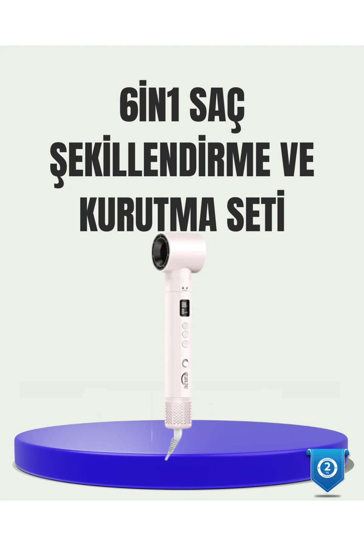 Çok Fonksiyonlu 6 Başlıklı Saç Kurutma ve Şekillendirme Seti - ay