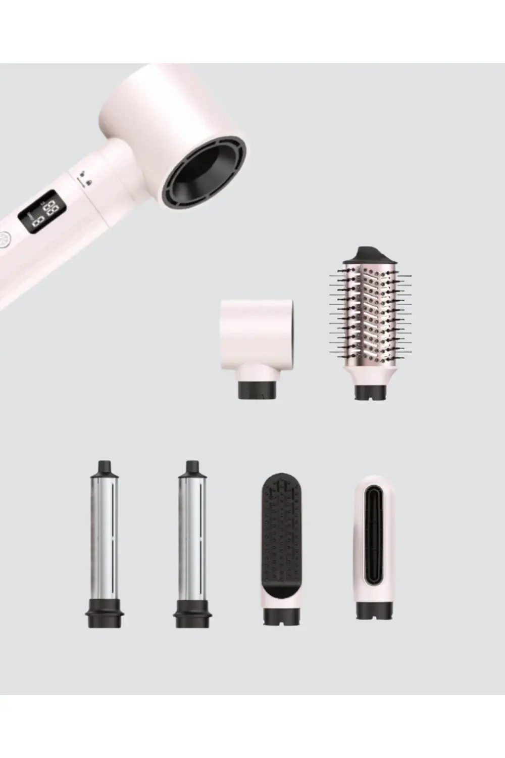 Çok Fonksiyonlu 6 Başlıklı Saç Kurutma ve Şekillendirme Seti