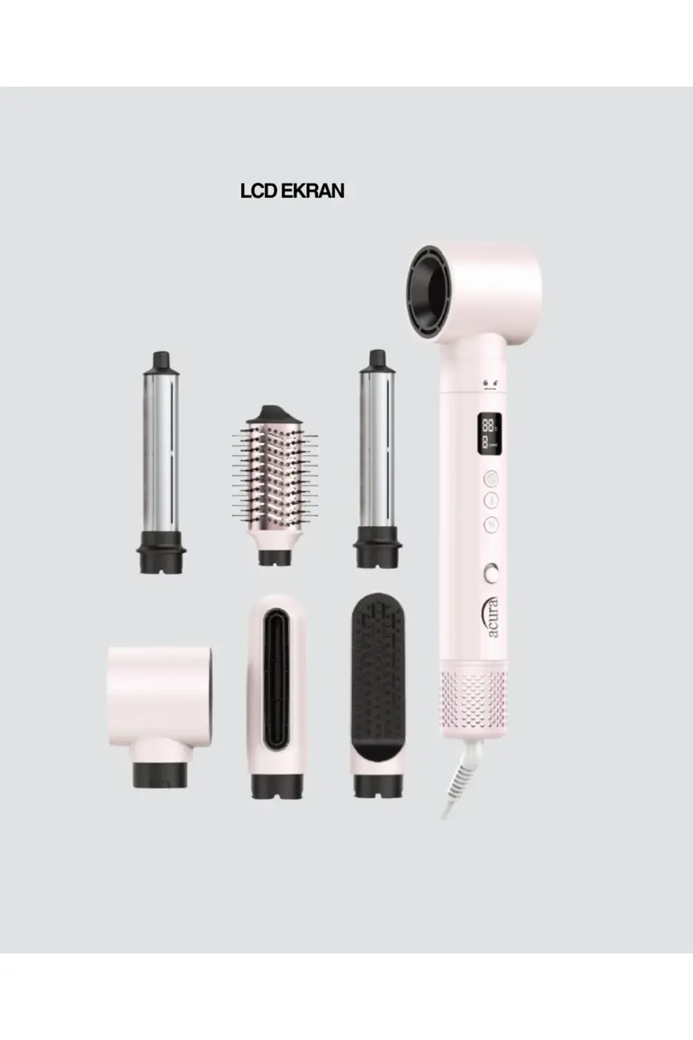 Çok Fonksiyonlu 6 Başlıklı Saç Kurutma ve Şekillendirme Seti