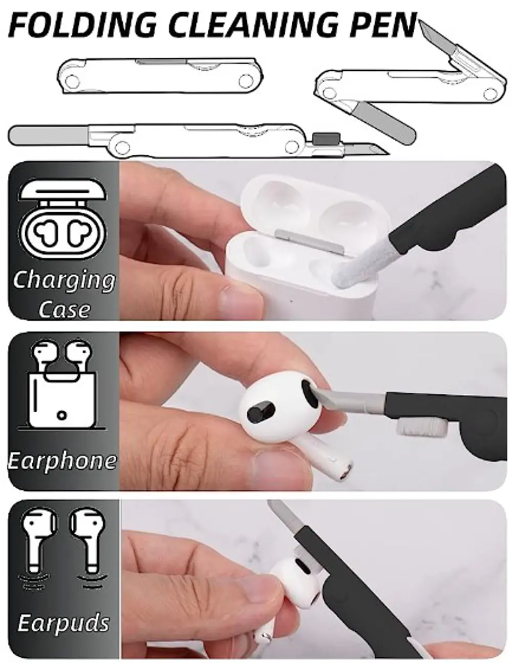 Çok Fonksiyonlu 7 Parça Airpods Klavye Ekran Kulaklık Temizleme K