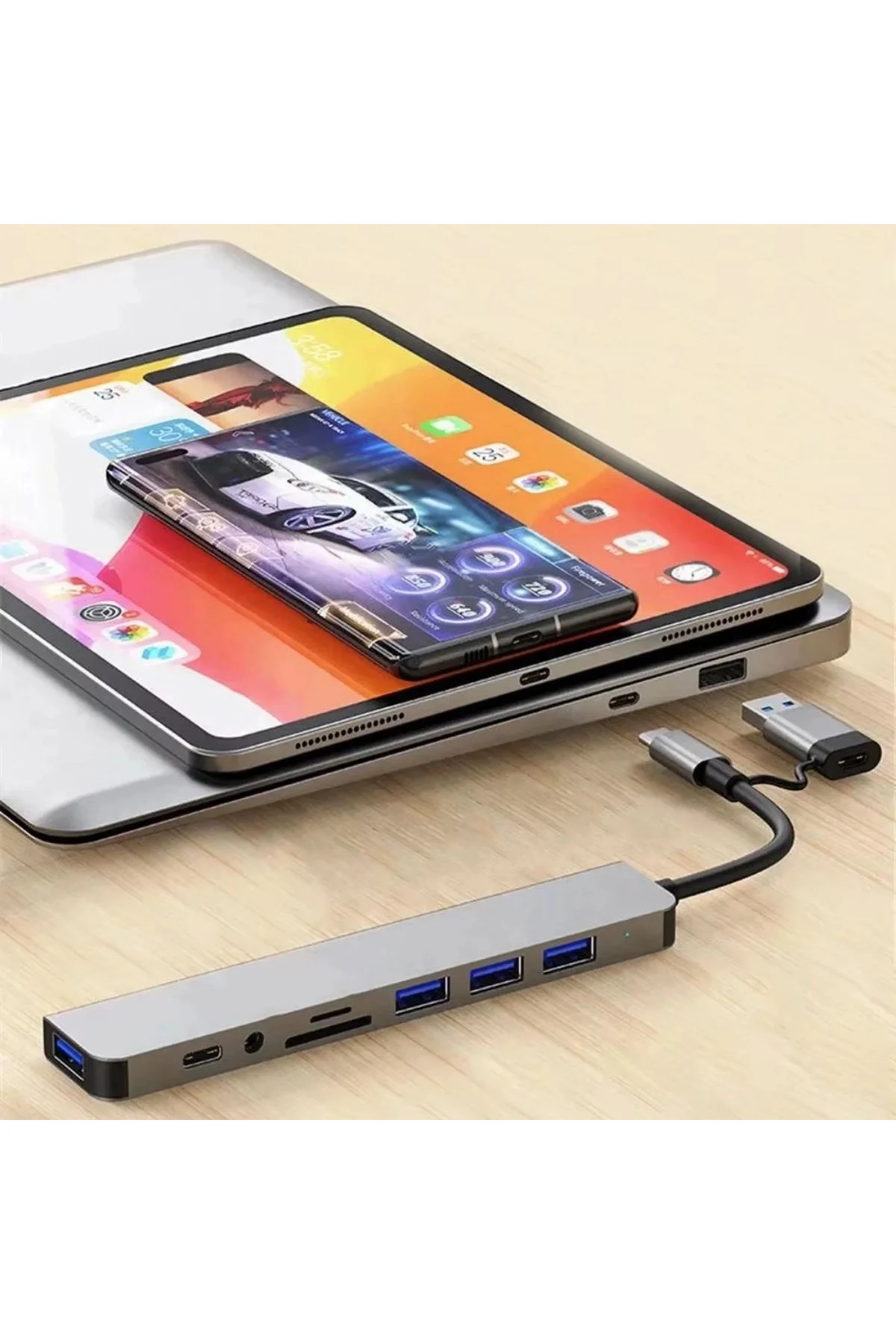 Çok Fonksiyonlu 8 In 1 Usb Çevirici Macbook Uyumlu Hub - Görsel 2