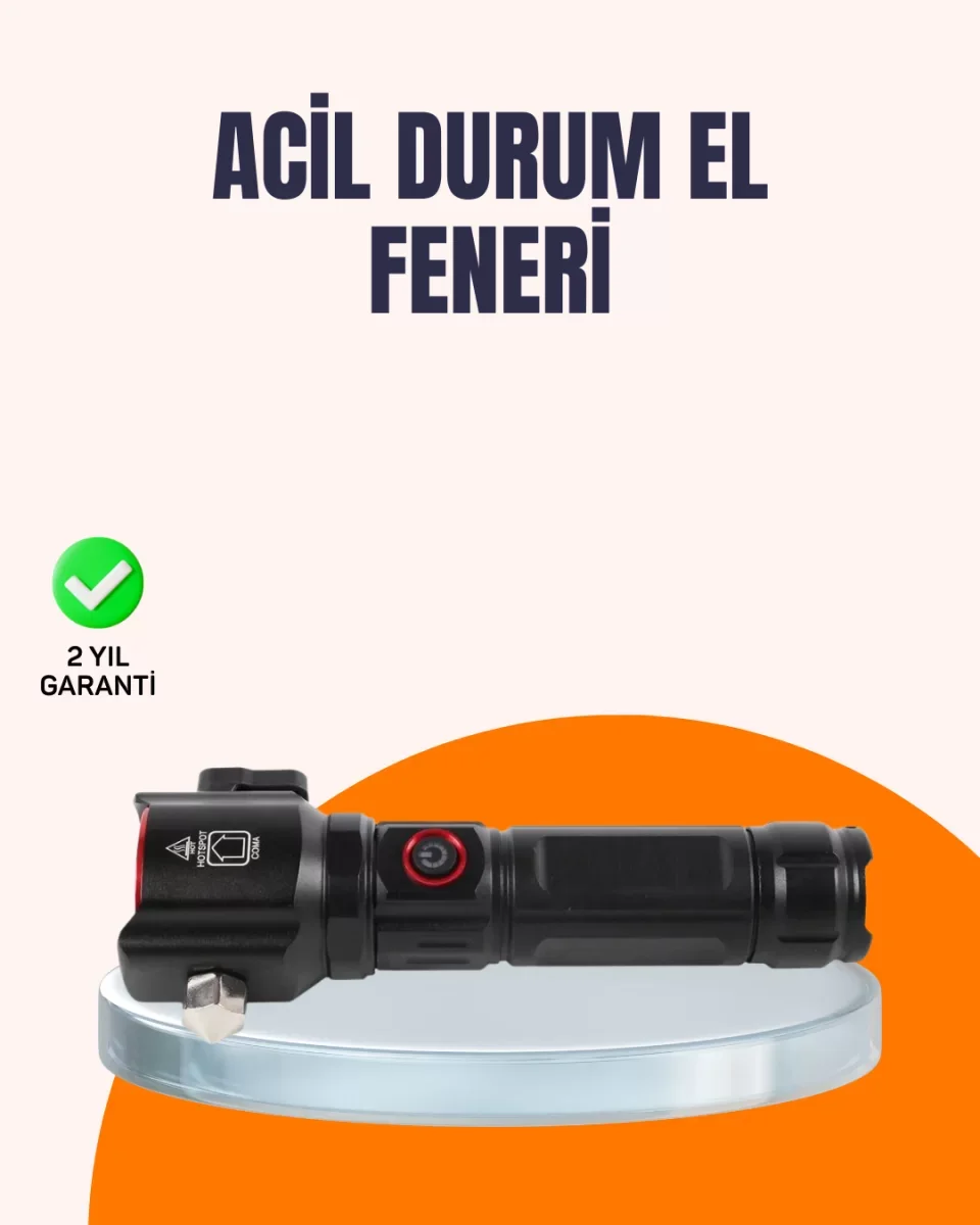 Çok Fonksiyonlu Acil Durum Feneri Yan Işıklı Çekiçli - Lisinya Çok Fonksiyonlu Acil Durum Feneri Yan Işıklı Çekiçli - Lisinya