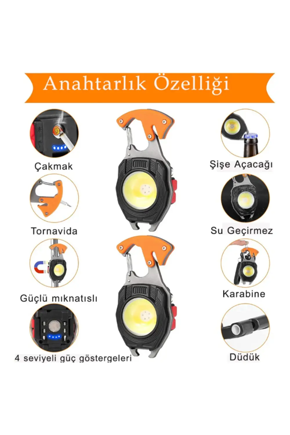 Çok Fonksiyonlu Anahtarlık Kamp Lambası