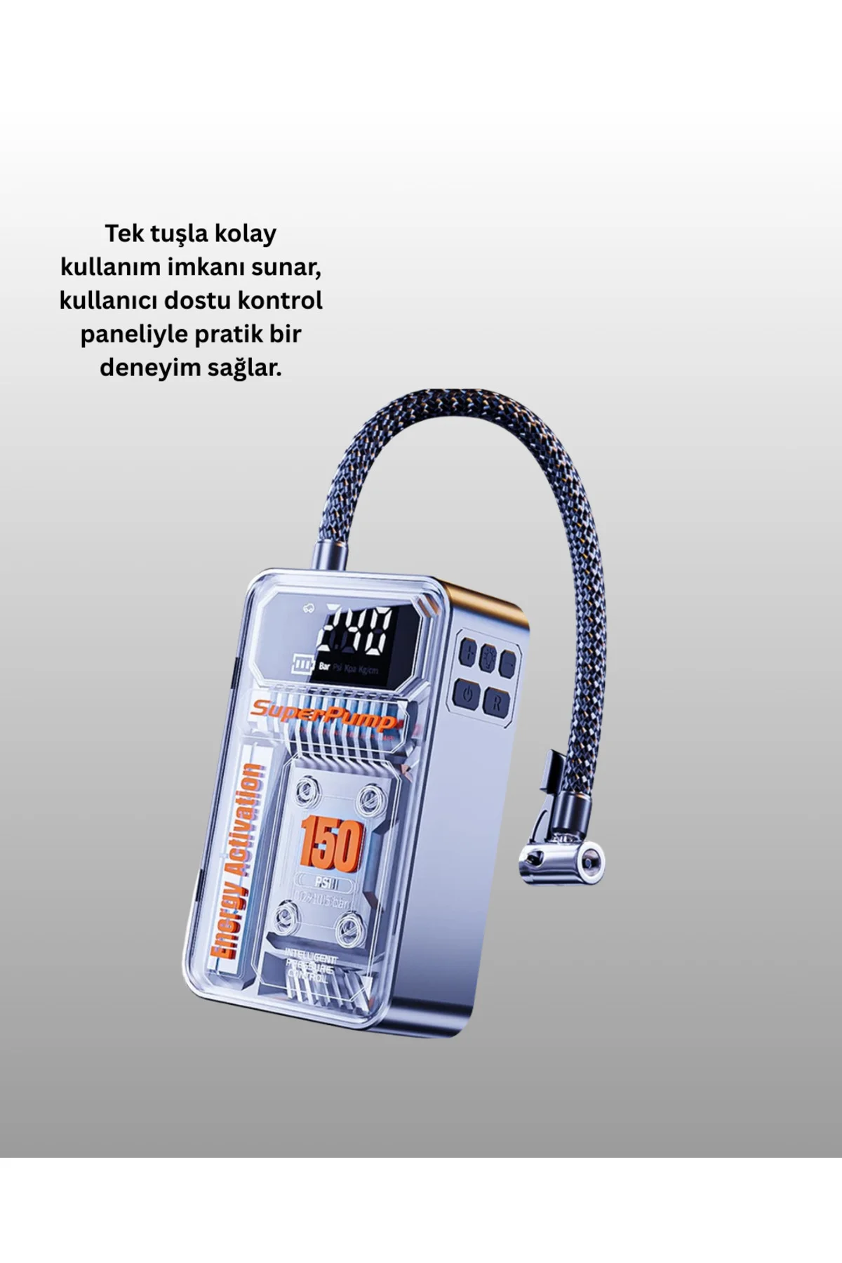 Çok Fonksiyonlu Araç, Bisiklet, Top Uyumlu Elektrikli Hava Pompası Çok Fonksiyonlu Araç, Bisiklet, Top Uyumlu Elektrikli Hava Pompası - Görsel 4