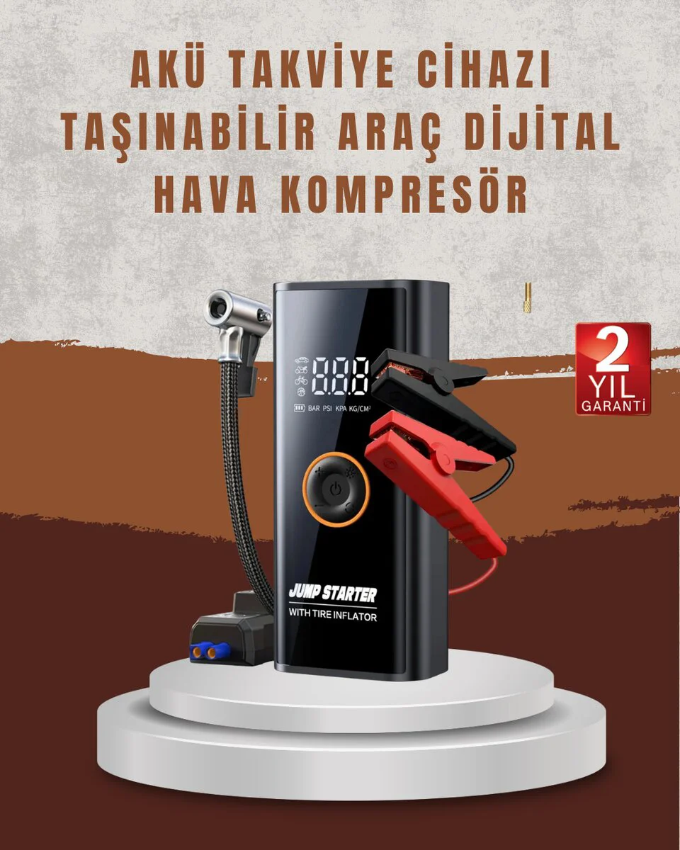 Çok Fonksiyonlu Araç Yol Yardım Kiti Jump Starter ve Lastik Pompası Fiyatı, Yorumları ve Özellikleri