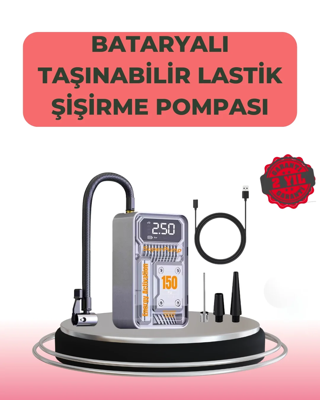 Çok Fonksiyonlu Araç, Bisiklet, Top Uyumlu Elektrikli Hava Pompası Fiyatı, Yorumları ve Özellikleri