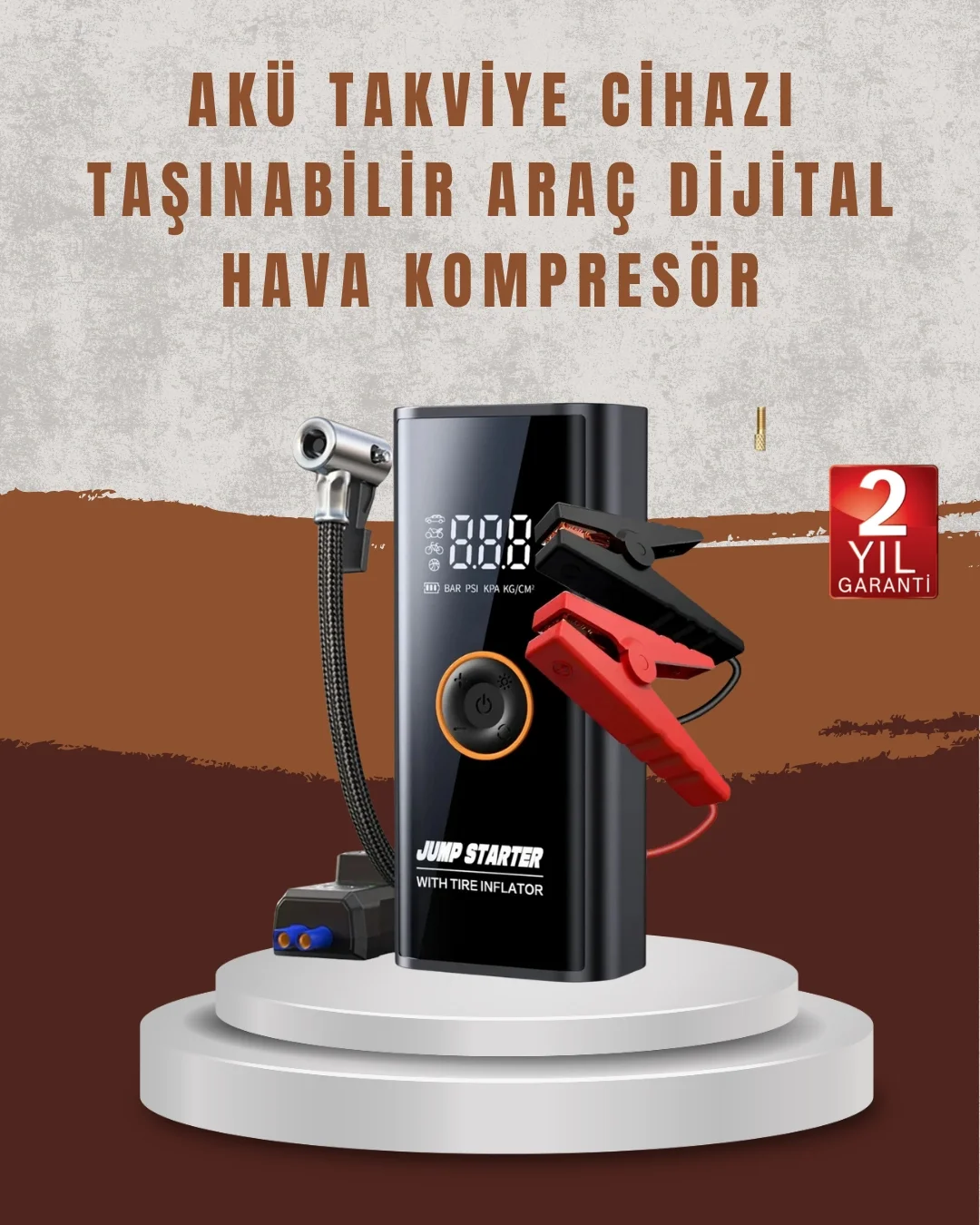 Çok Fonksiyonlu Araç Yol Yardım Kiti Jump Starter ve Lastik Pompa