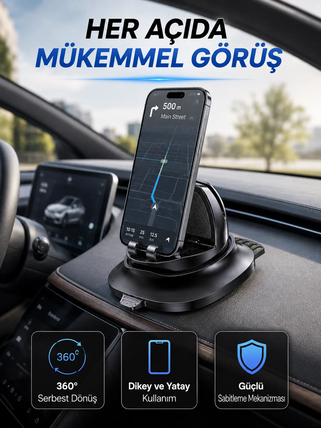 Çok Fonksiyonlu Araç İçi Telefon Tutucu Gizlenebilir Telefon Numarası Özellikli Stand Fiyatı, Yorumları ve Özellikleri