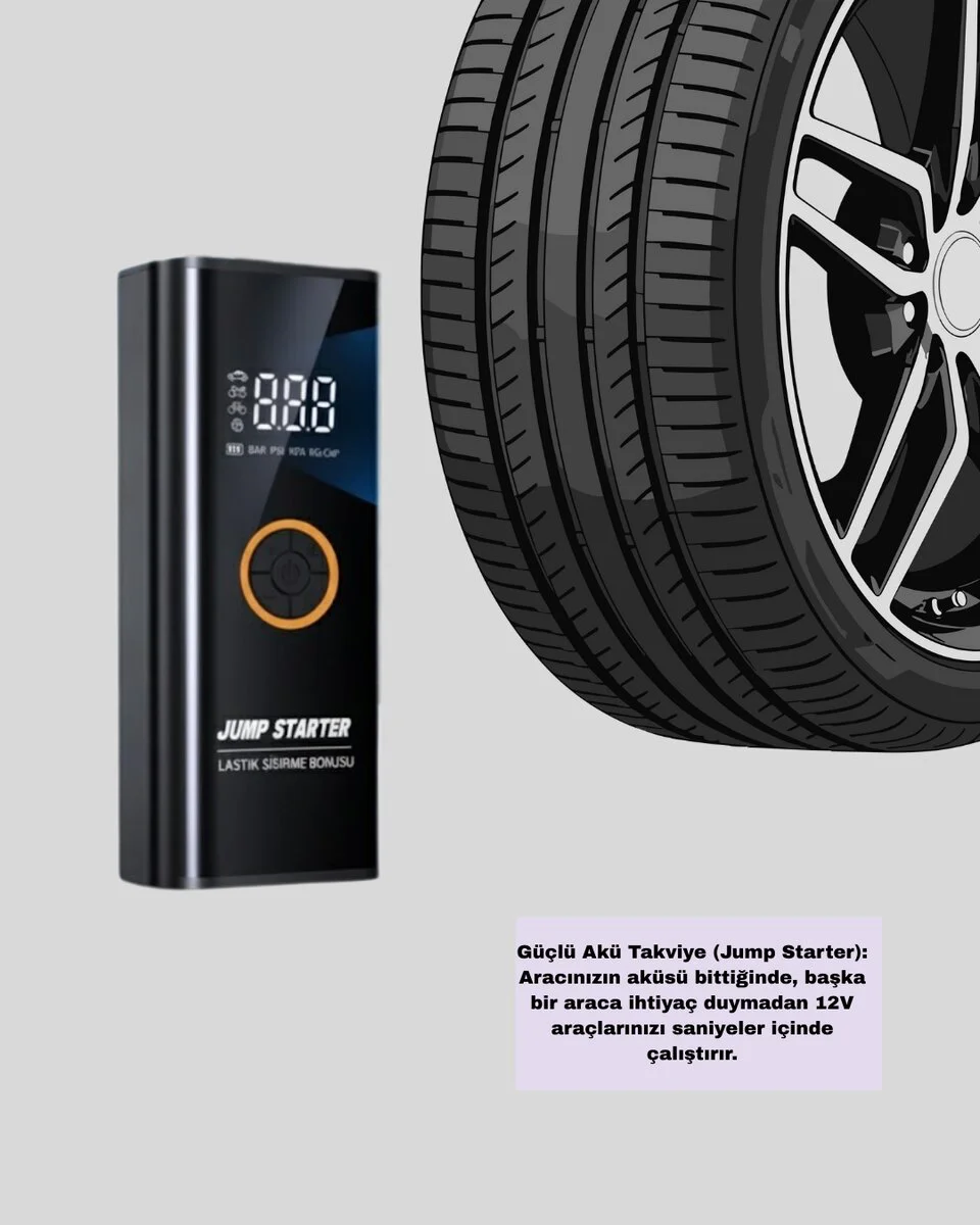 Çok Fonksiyonlu Araç Yol Yardım Kiti Jump Starter ve Lastik Pompası Fiyatı, Yorumları ve Özellikleri