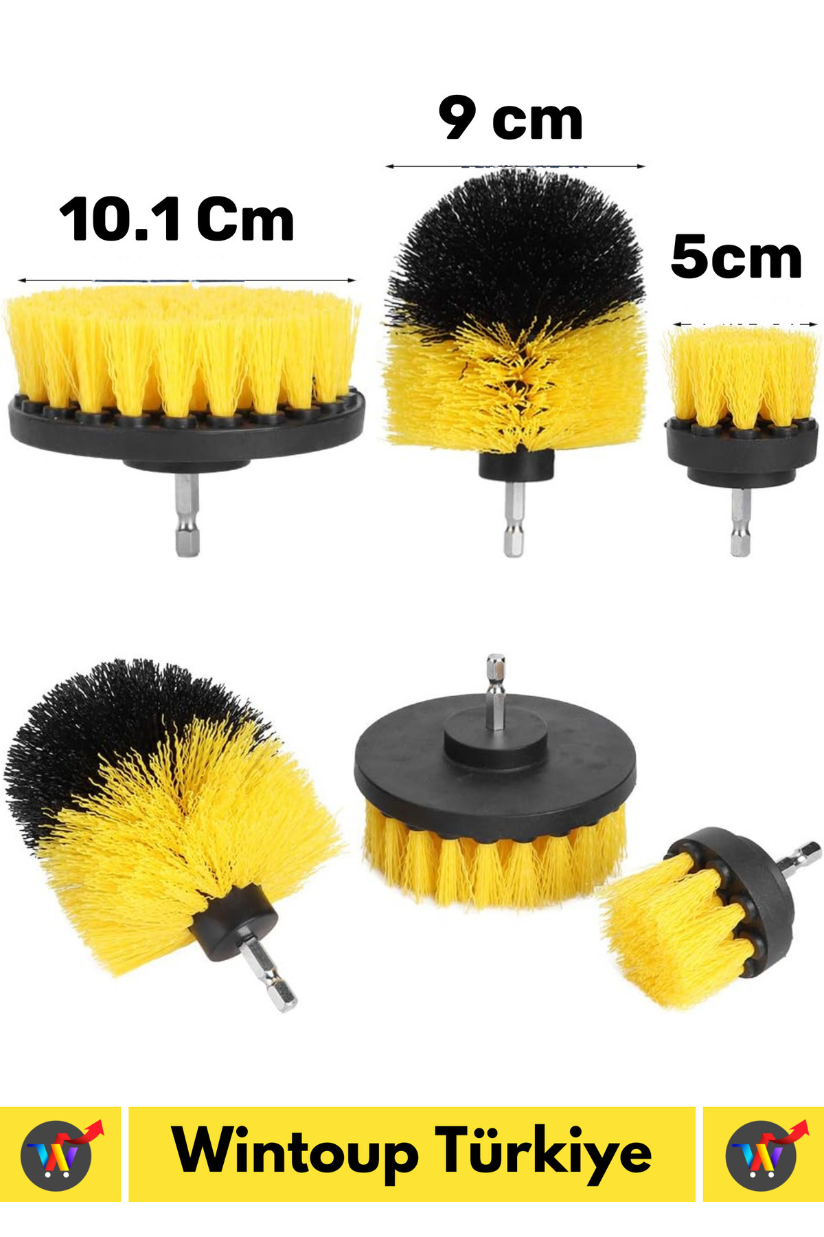 Çok Fonksiyonlu Banyo Temizleme Fırçası ve Matkap Ucu Seti 3'lü