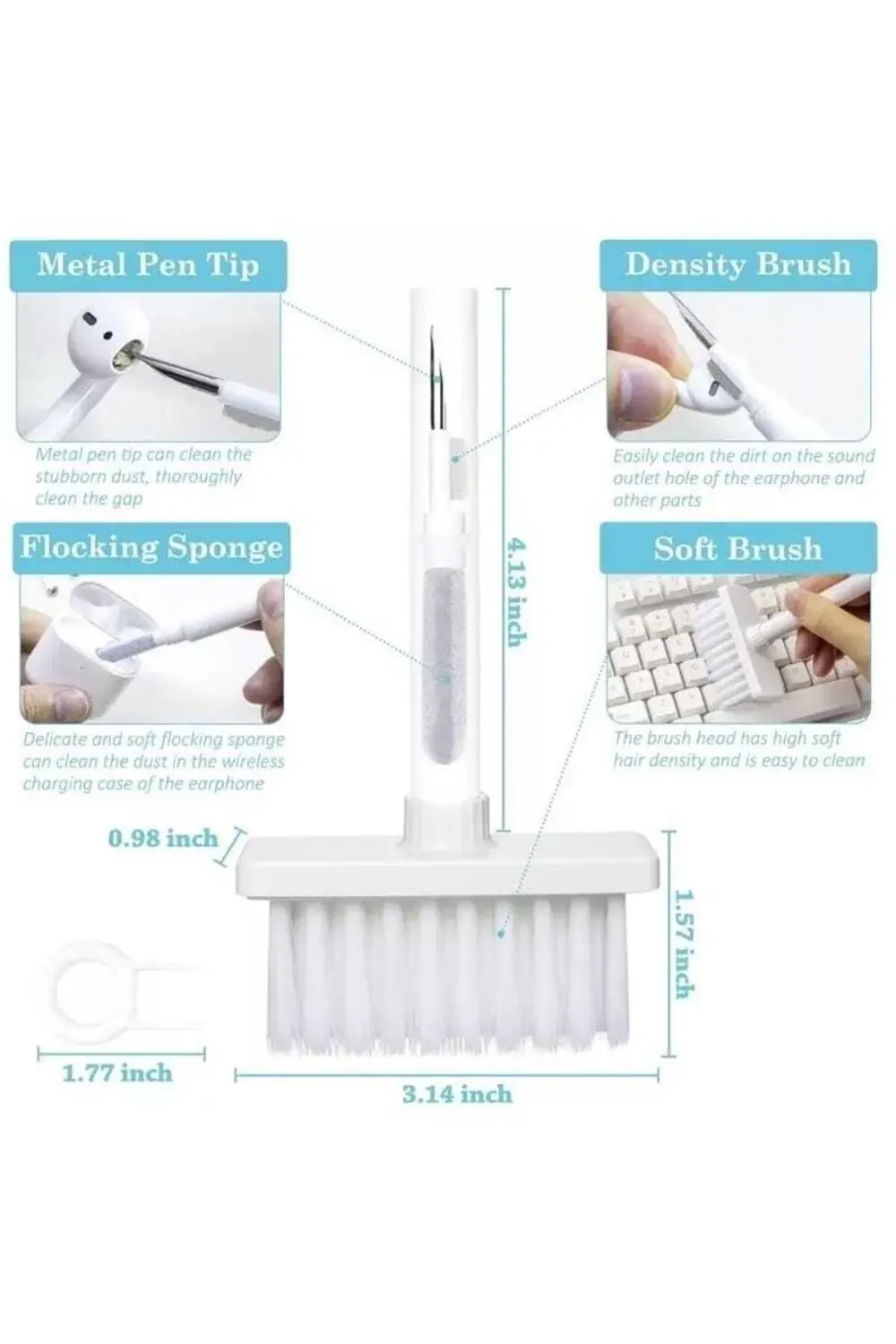 Çok Fonksiyonlu Bilgisayar Temizleme Fırçası Klavye Için Kablosuz