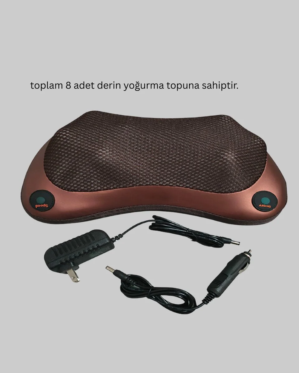 Çok Fonksiyonlu Boyun Bel Sırt Masaj Yastığı Araç İçi Uyumlu