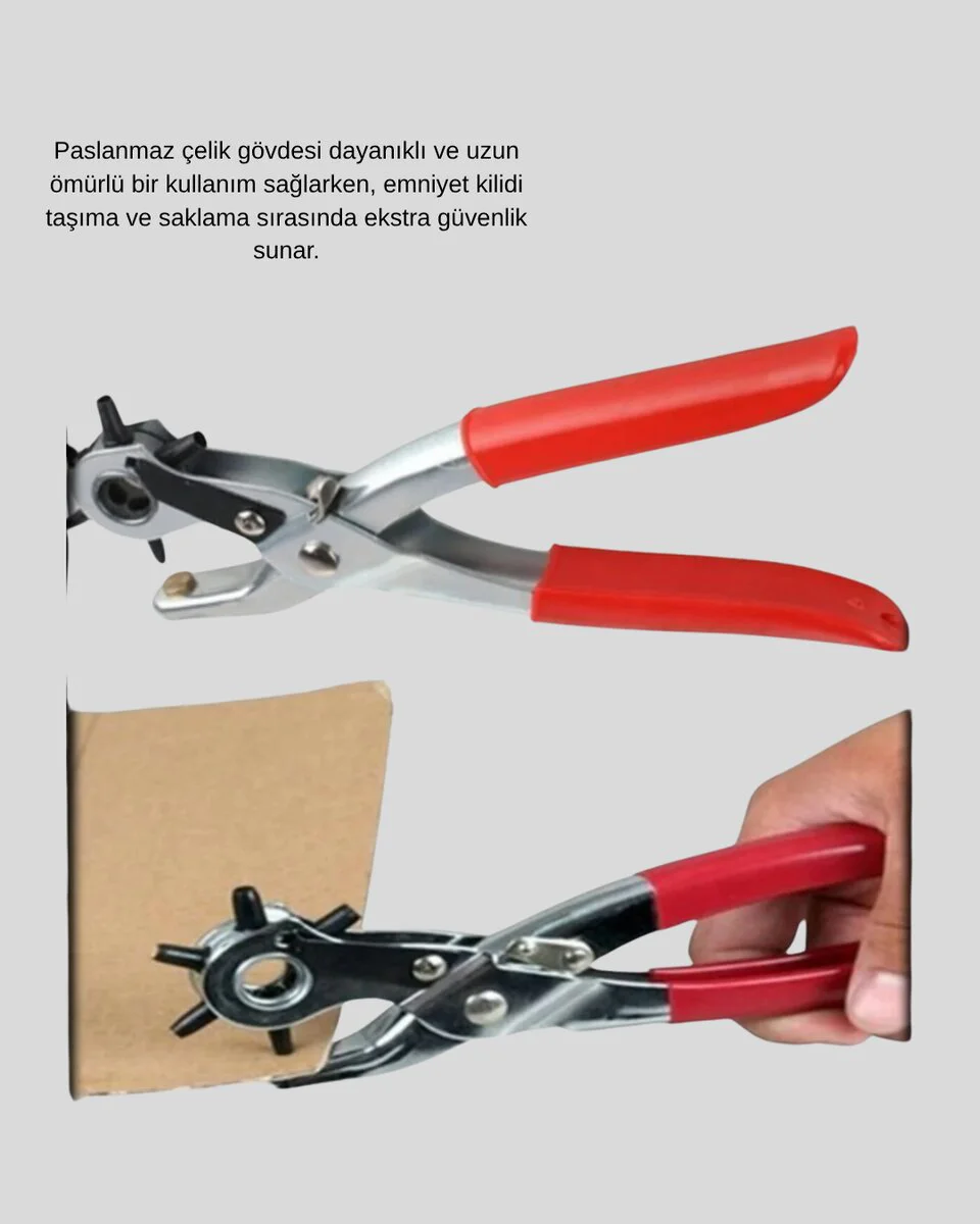 Çok Fonksiyonlu Delik Açma Pencesi - 2mm-4.5mm Metal Gövdeli Kemer, Çanta ve Ayakkabı Tamiri