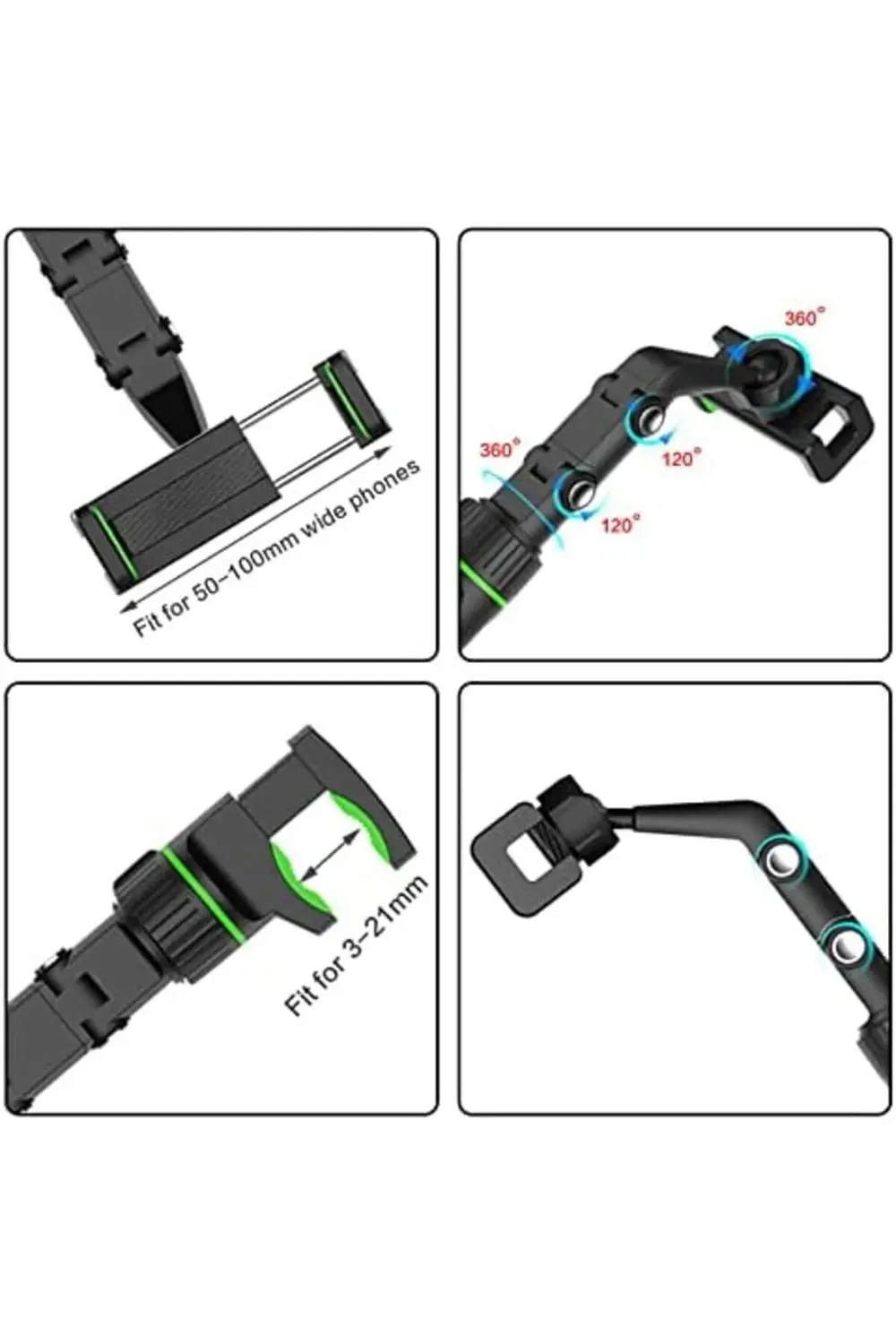 Çok fonksiyonlu dikiz aynası telefon tutucu, kolay kurulum, cep t