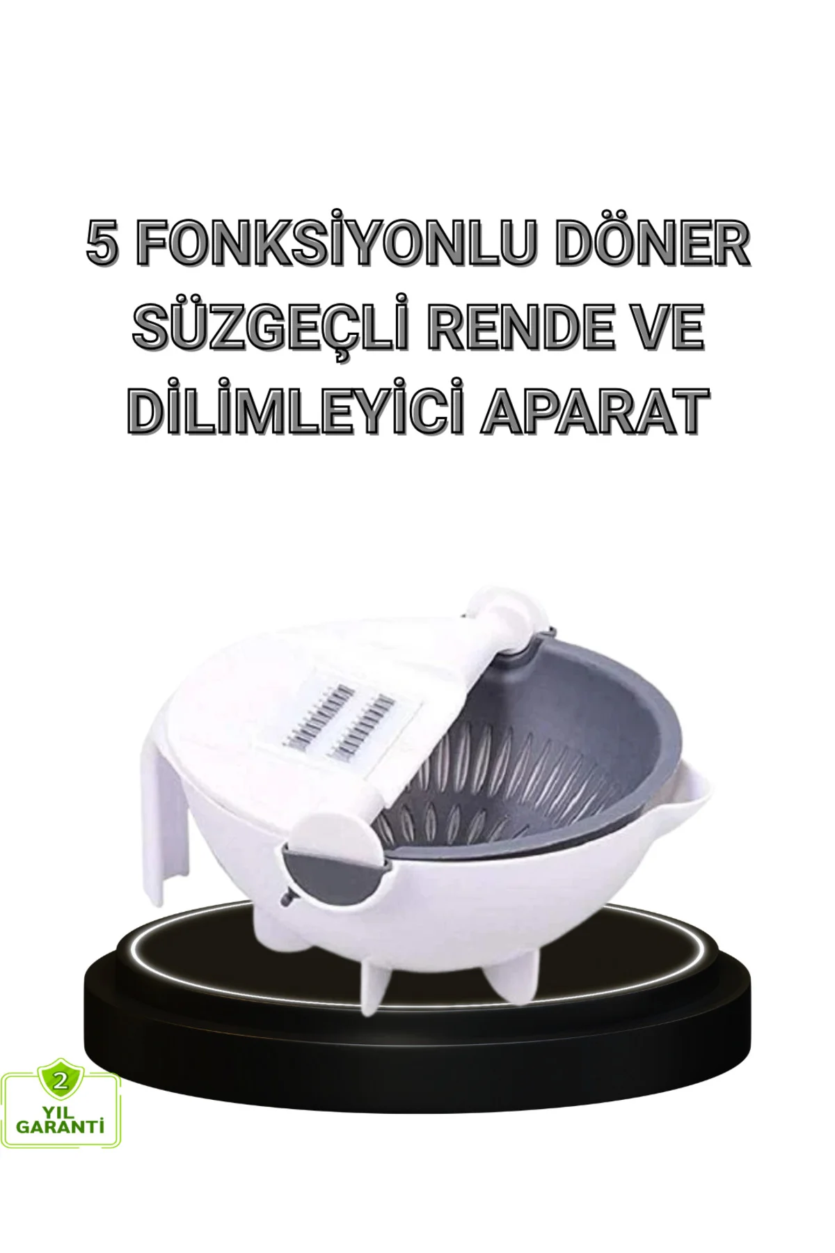 Çok Fonksiyonlu Döner Rende Süzgeç Hazneli Ergonomik Sebze Doğray