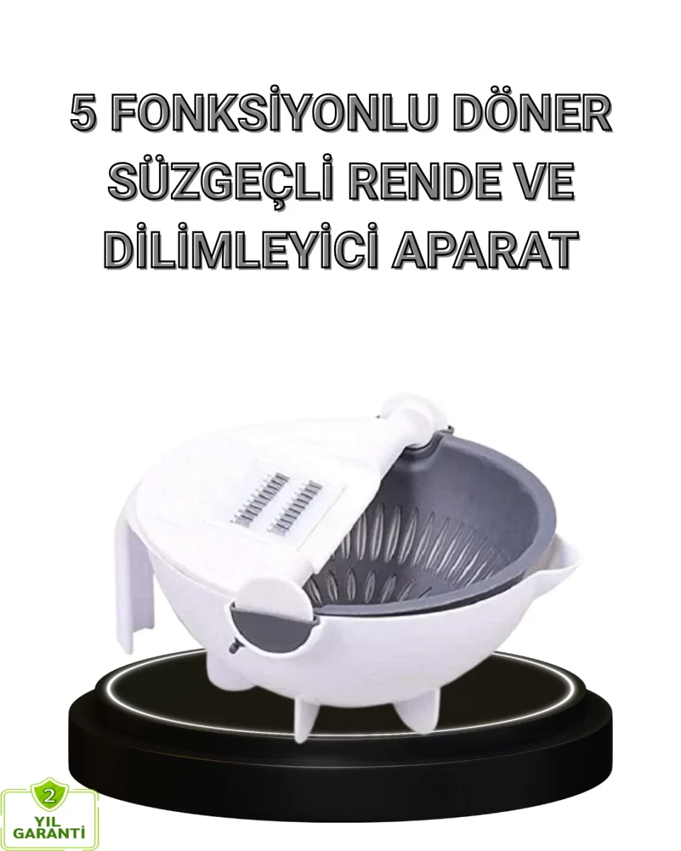 Çok Fonksiyonlu Döner Rende Süzgeç Hazneli Ergonomik Sebze Doğrayıcı - Lisinya Çok Fonksiyonlu Döner Rende Süzgeç Hazneli Ergonomik Sebze Doğrayıcı - Lisinya