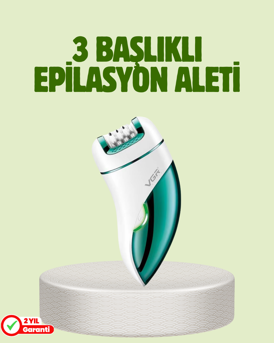 Çok Fonksiyonlu Epilatör 600mAh 90 Dakika Kullanım LED Metal Başl