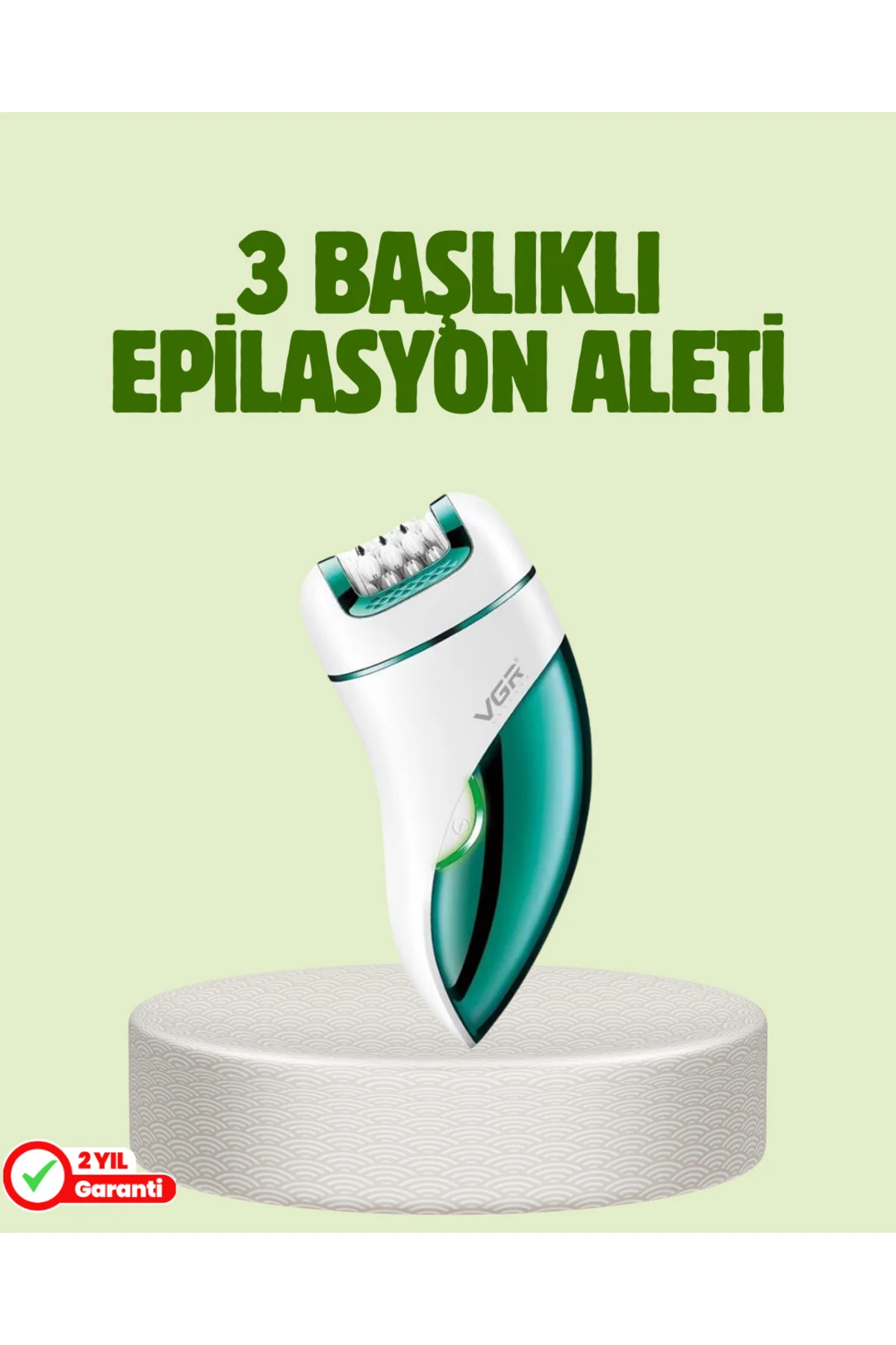 Çok Fonksiyonlu Epilatör 600mAh 90 Dakika Kullanım LED Metal Başl