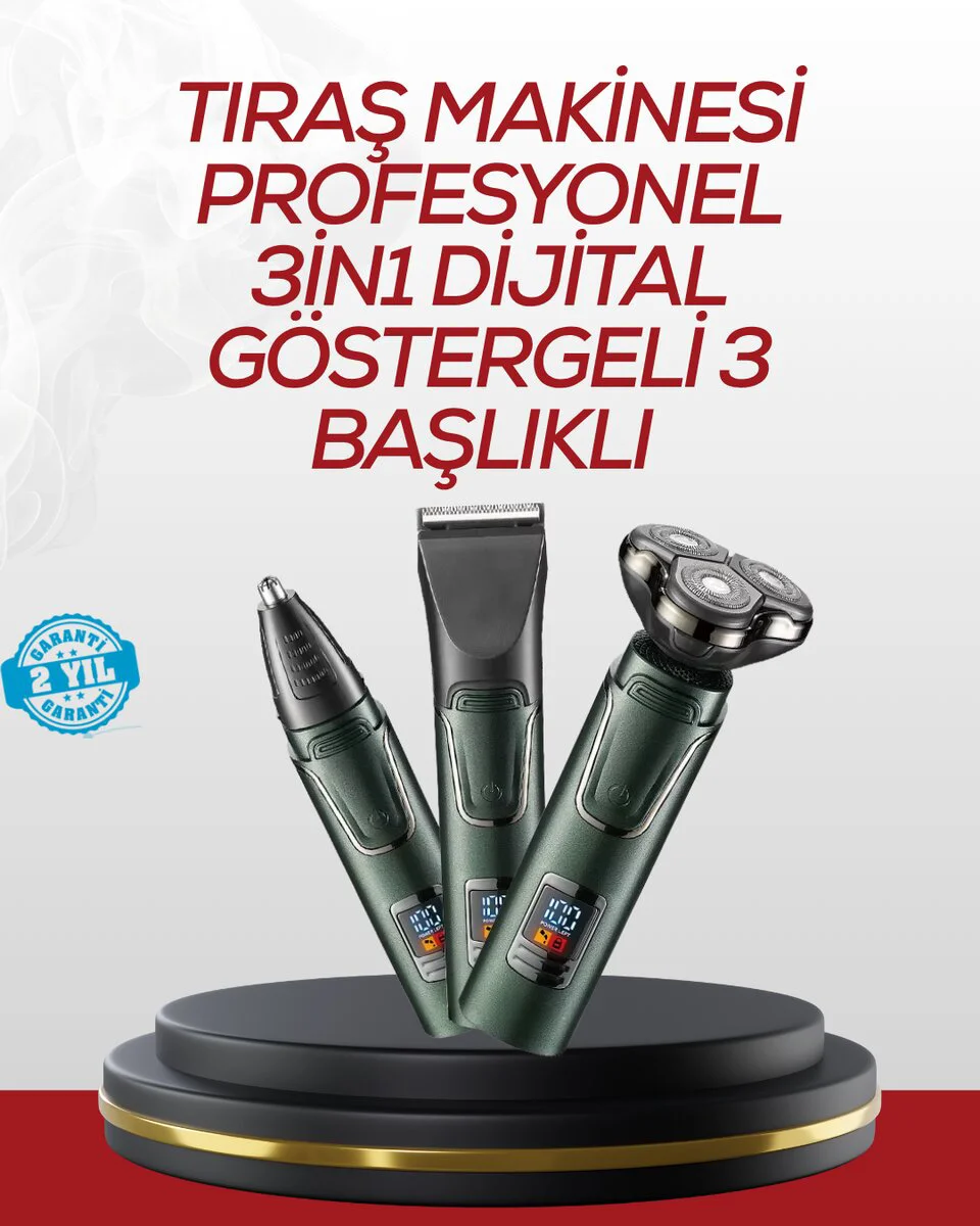 Çok Fonksiyonlu Erkek Tıraş Makinesi - Saç, Sakal ve Burun Bakım Cihazı