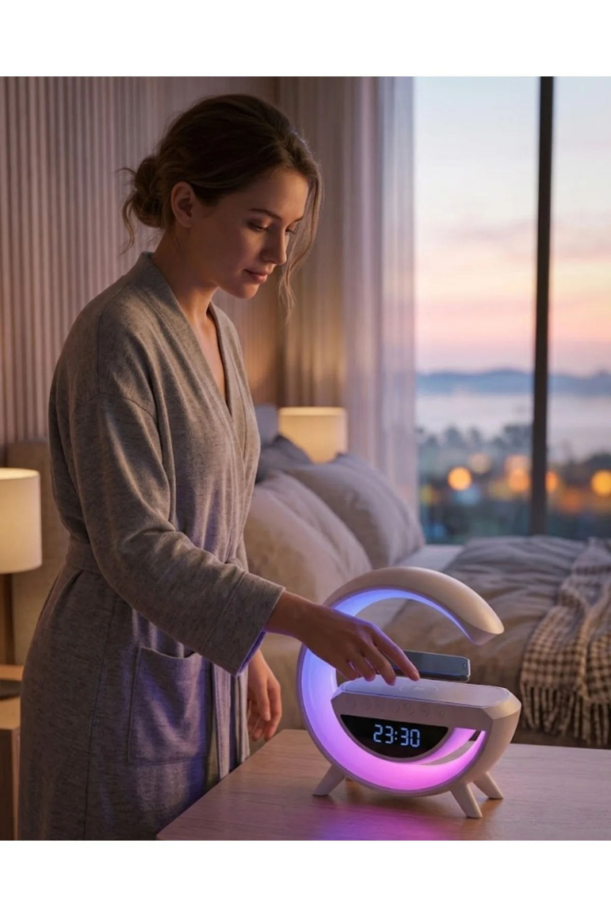 Çok Fonksiyonlu Lı Saat Hoparlör Rgb Işık Ve Alarm Özellikli
