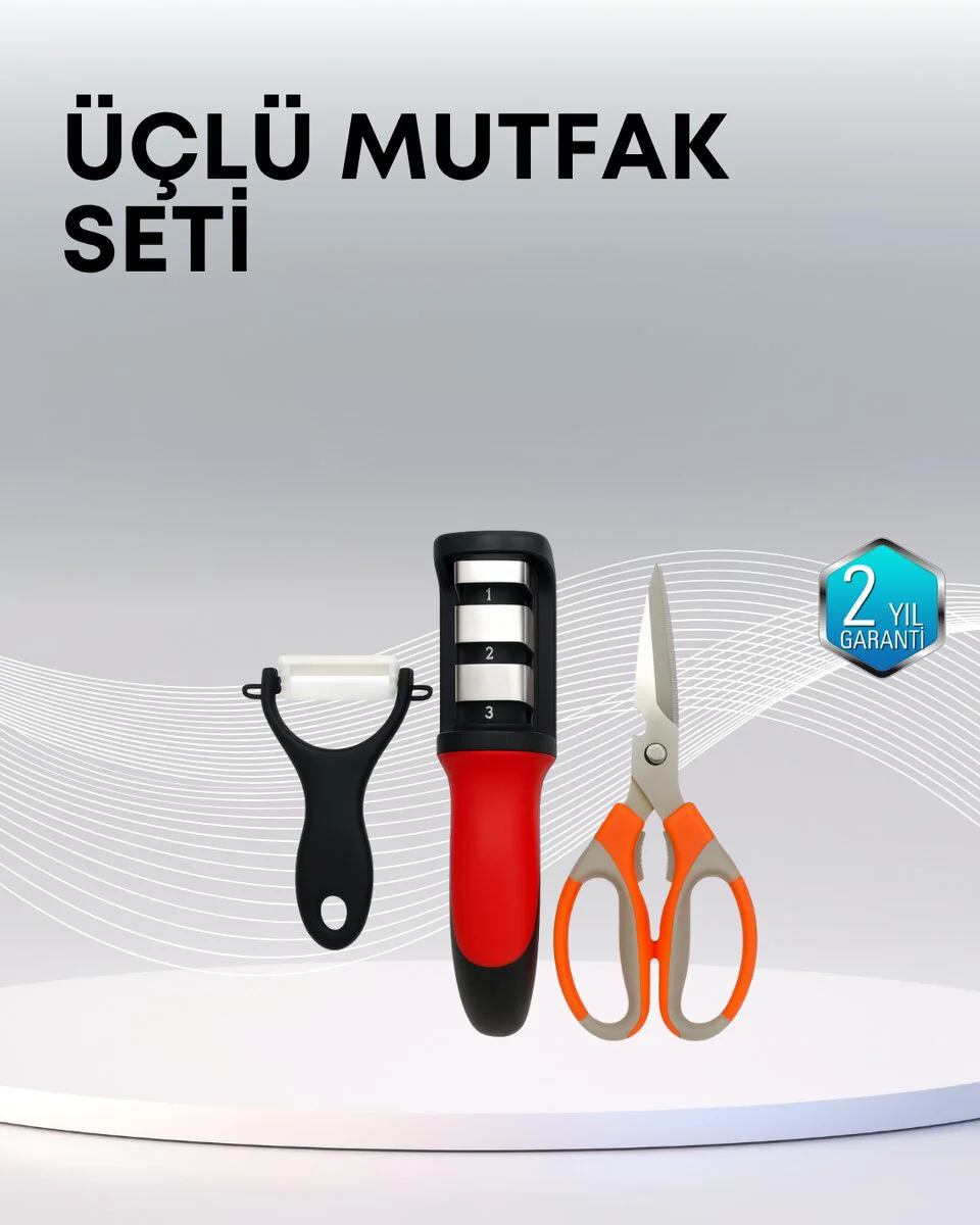 Çok Fonksiyonlu Mutfak Makas Seti – 3 Makas Bileyici ve Soyacak Dahil Fiyatı, Yorumları ve Özellikleri