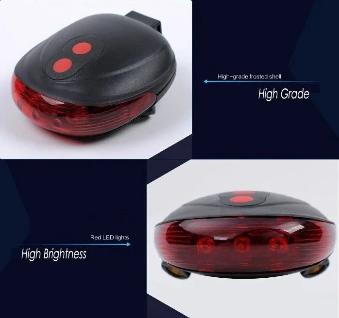 Çok Fonksiyonlu Pilli Bisiklet Led Lazer Işığı Arka Stop Lambası Çok Fonksiyonlu Pilli Bisiklet Led Lazer Işığı Arka Stop Lambası