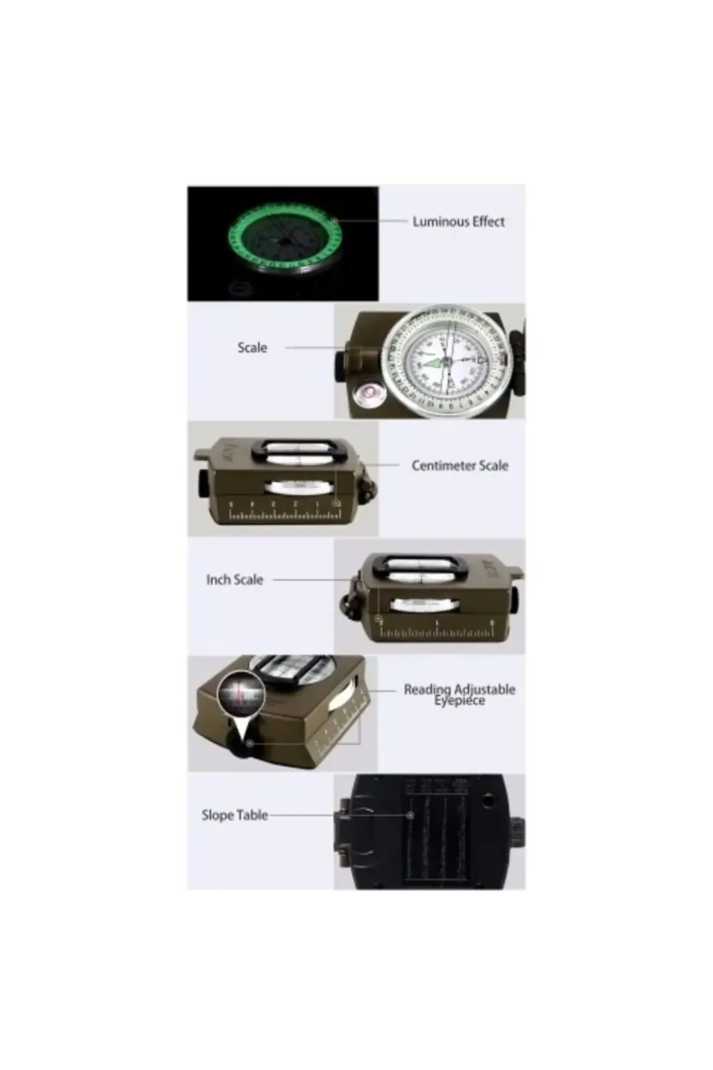 Çok Fonksiyonlu Profesyonel Askeri Pusula