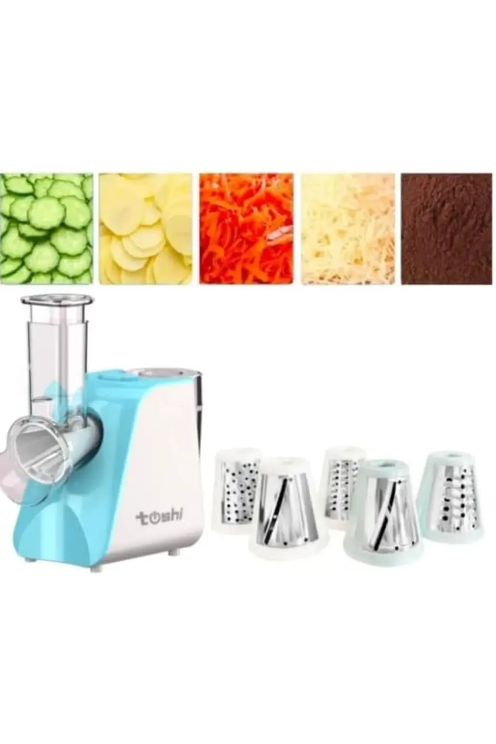 Çok Fonksiyonlu Rende, 5 Değiştirilebilir Bıçak, Elektrikli Mutfa