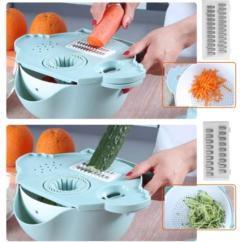 Çok Fonksiyonlu Salata Aparatı - Süzgeçli Doğrayıcı Kase Çok Fonksiyonlu Salata Aparatı - Süzgeçli Doğrayıcı Kase
