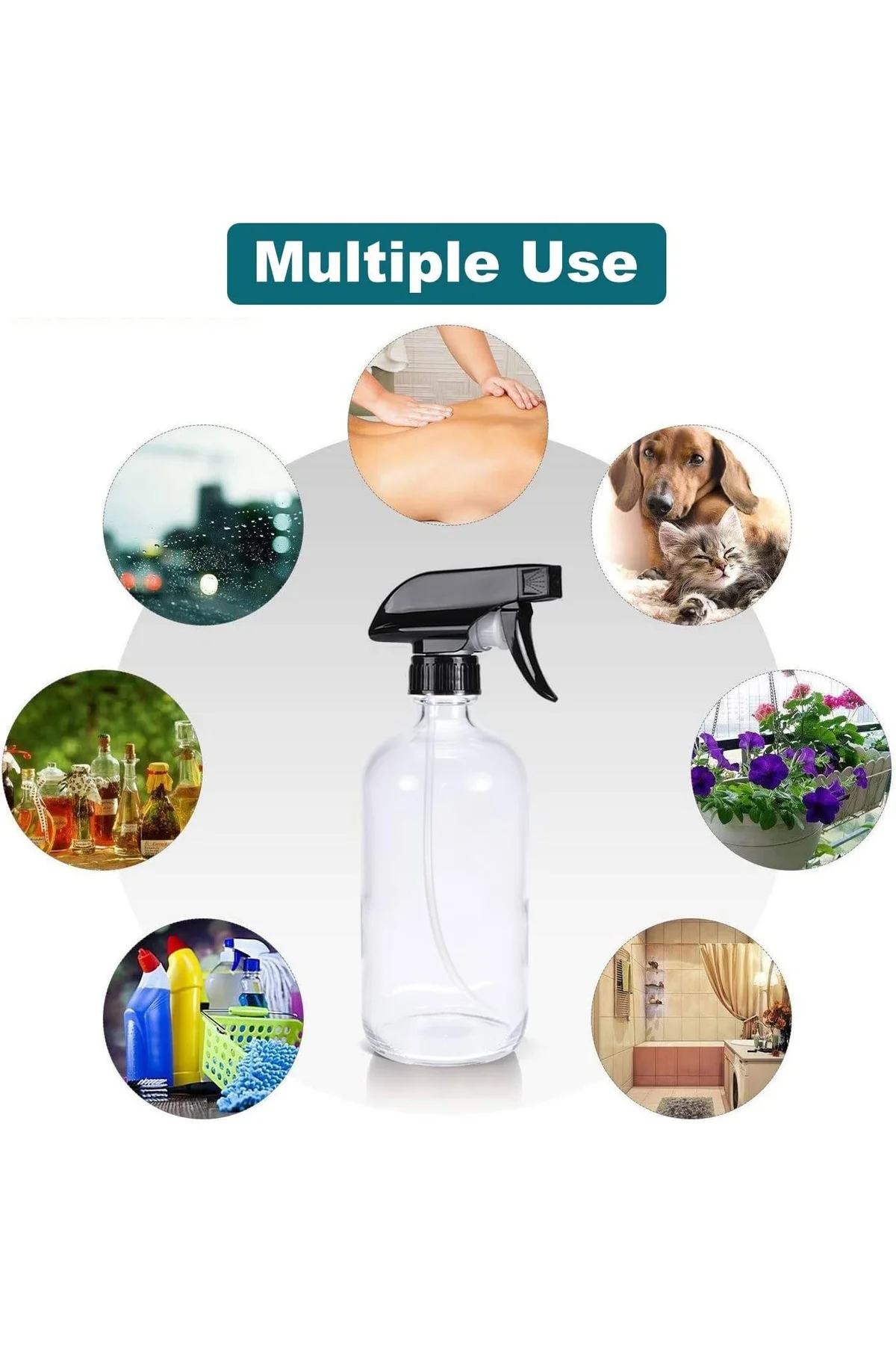 Çok Fonksiyonlu Şeffaf Sprey Şişesi 500 ml Tetikli Sprey Bidonu S
