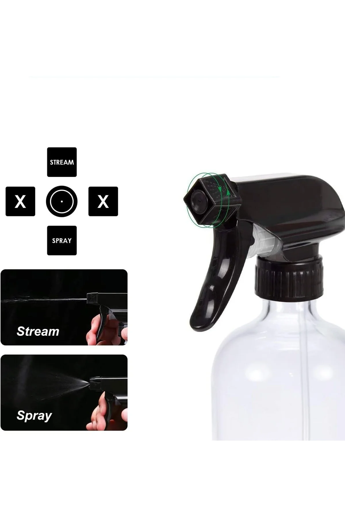 Çok Fonksiyonlu Şeffaf Sprey Şişesi 500 ml Tetikli Sprey Bidonu S