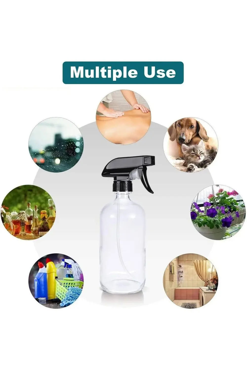 Çok Fonksiyonlu Şeffaf Sprey Şişesi 500 ml Tetikli Sprey Bidonu S