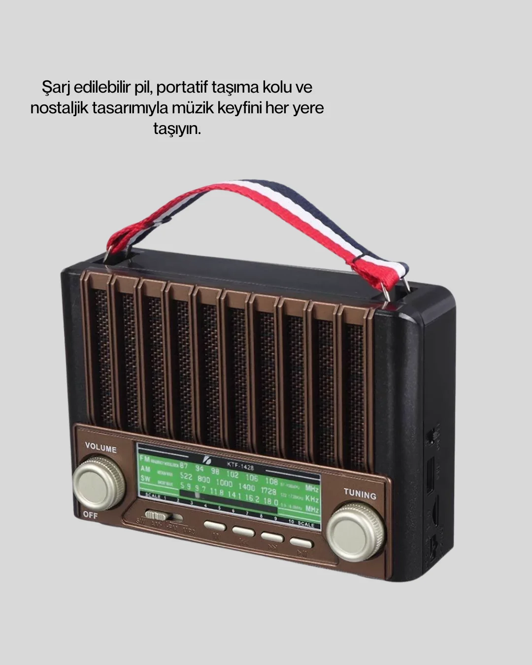 Çok Fonksiyonlu Solar Radyo Bluetooth USB SD Kartlı Taşınabilir H