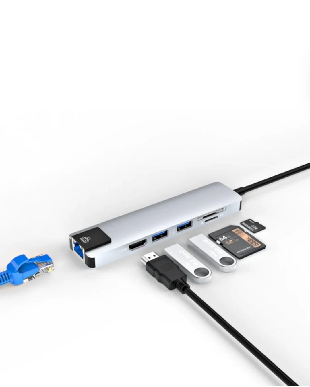 Çok Fonksiyonlu Type C Hub USB HDMI Ethernet Kart Okuyucu