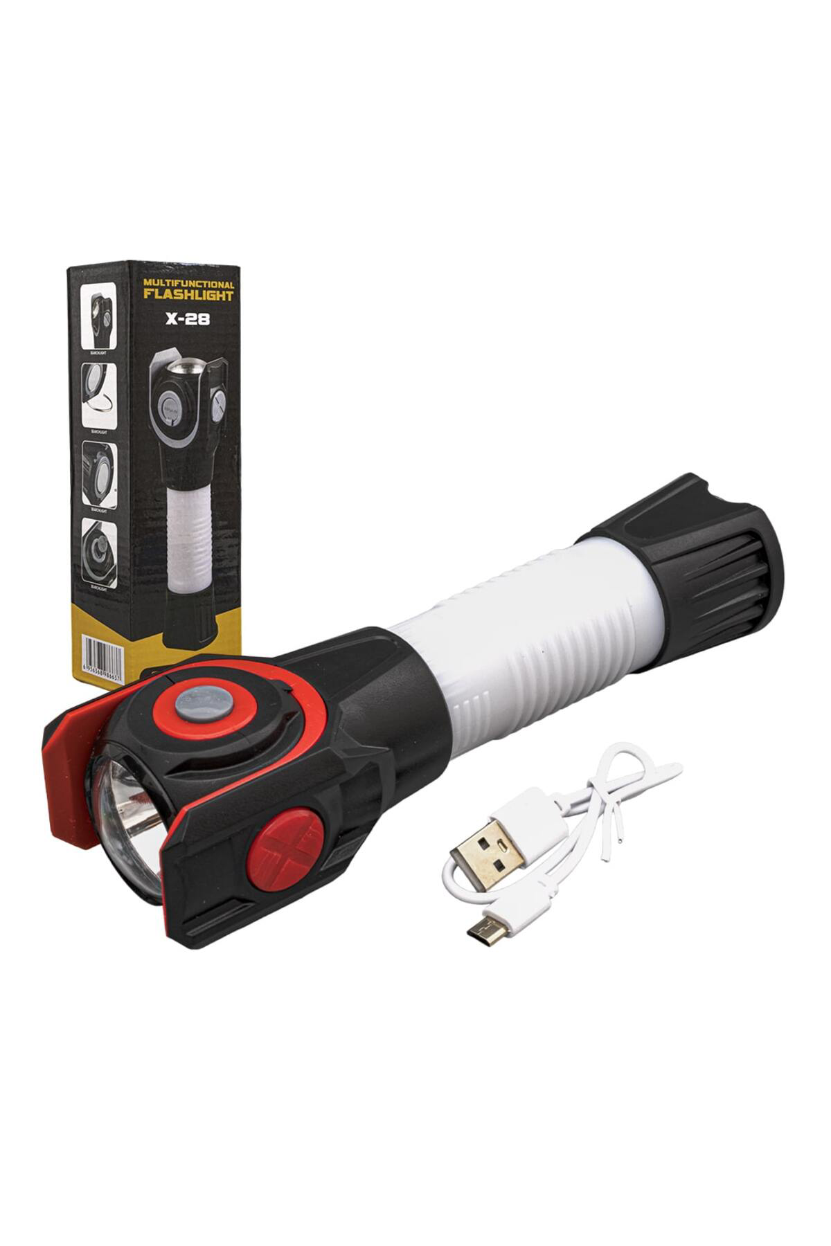 ÇOK FONKSİYONLU USB ŞARJLI EL FENERİ (4928)