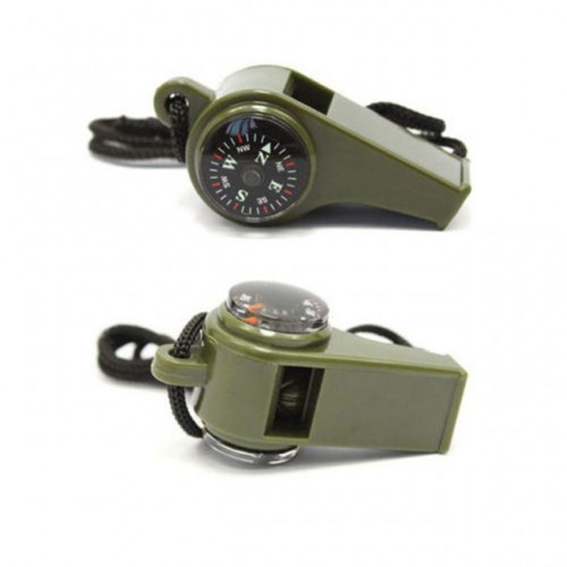 Çok Fonksiyonlu Düdük Pusula  Kamp Termometre Acil Survival Dişli