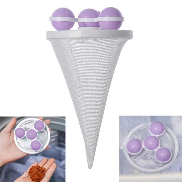 Çok Fonksiyonlu Çamaşır Makinesi İçin Yıkanabilir Mor Toz Tüy Top