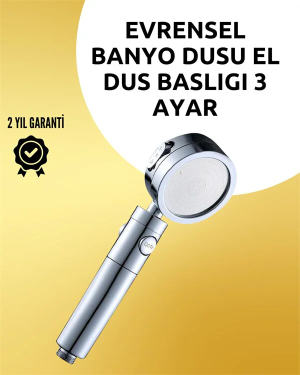 Çok İşlevli Paslanmaz Çelik Duş Başlığı - Masaj, Yağmur ve Şelale Modları