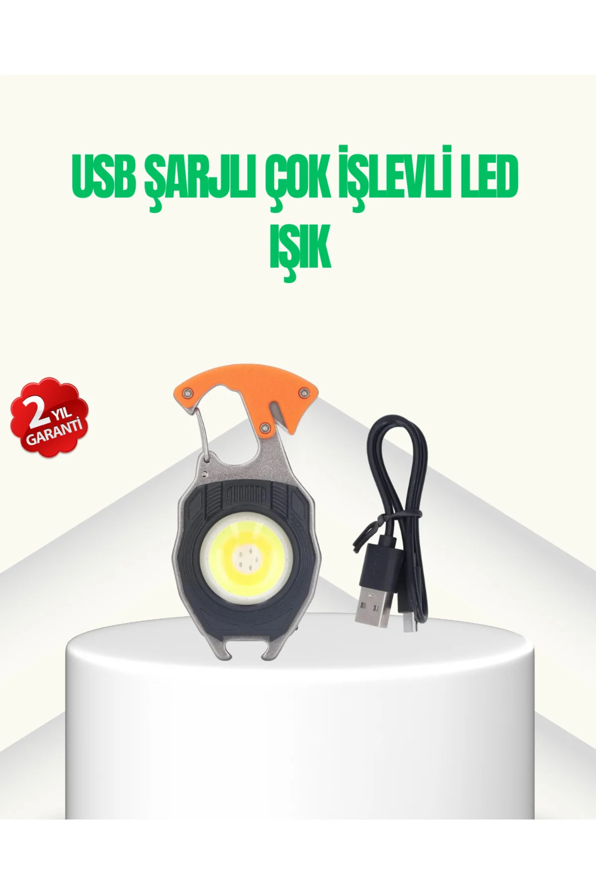 Çok İşlevli USB Şarjlı Anahtarlık Fener
