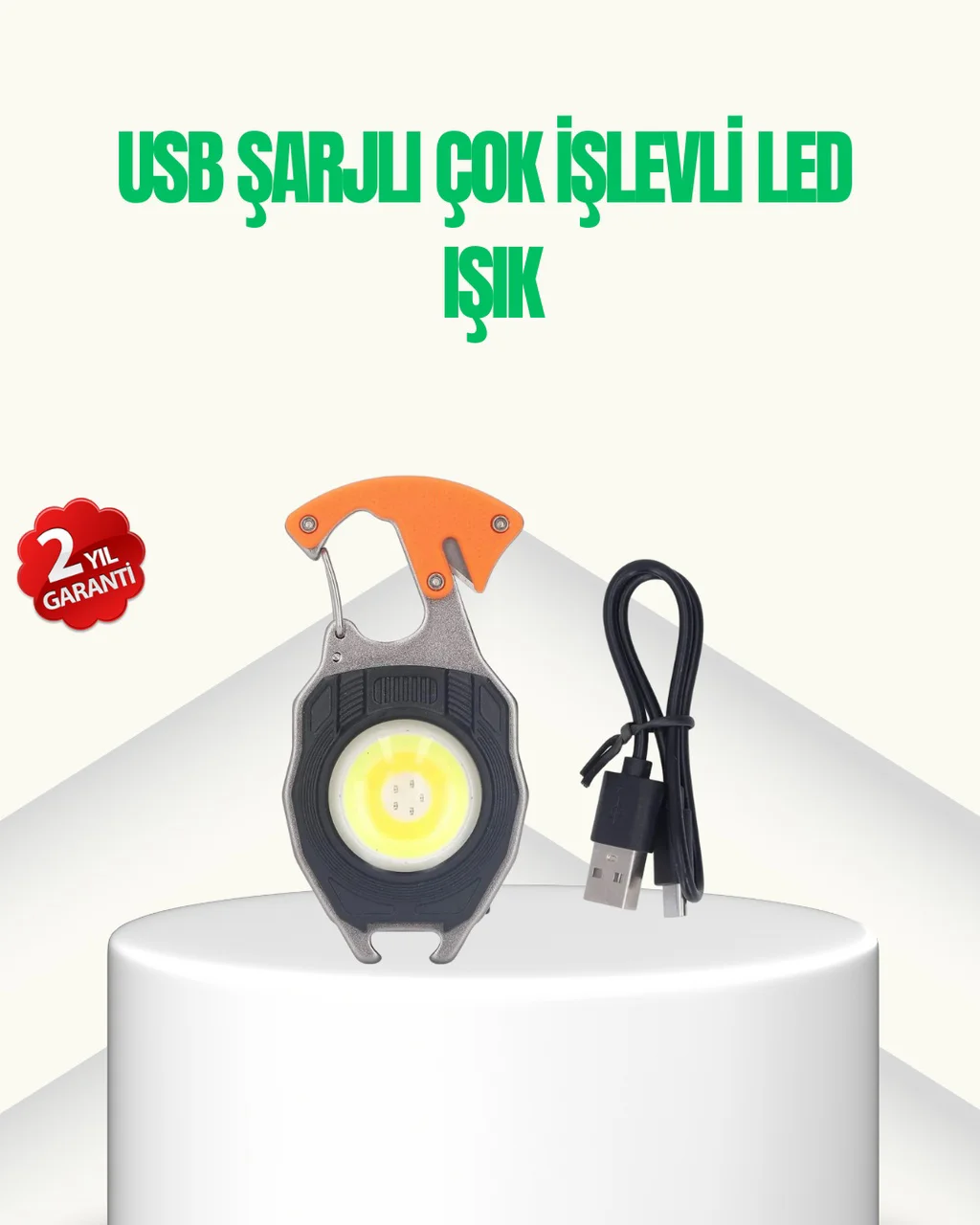 Çok İşlevli Usb Şarjlı Anahtarlık Fener - Lisinya Diğer