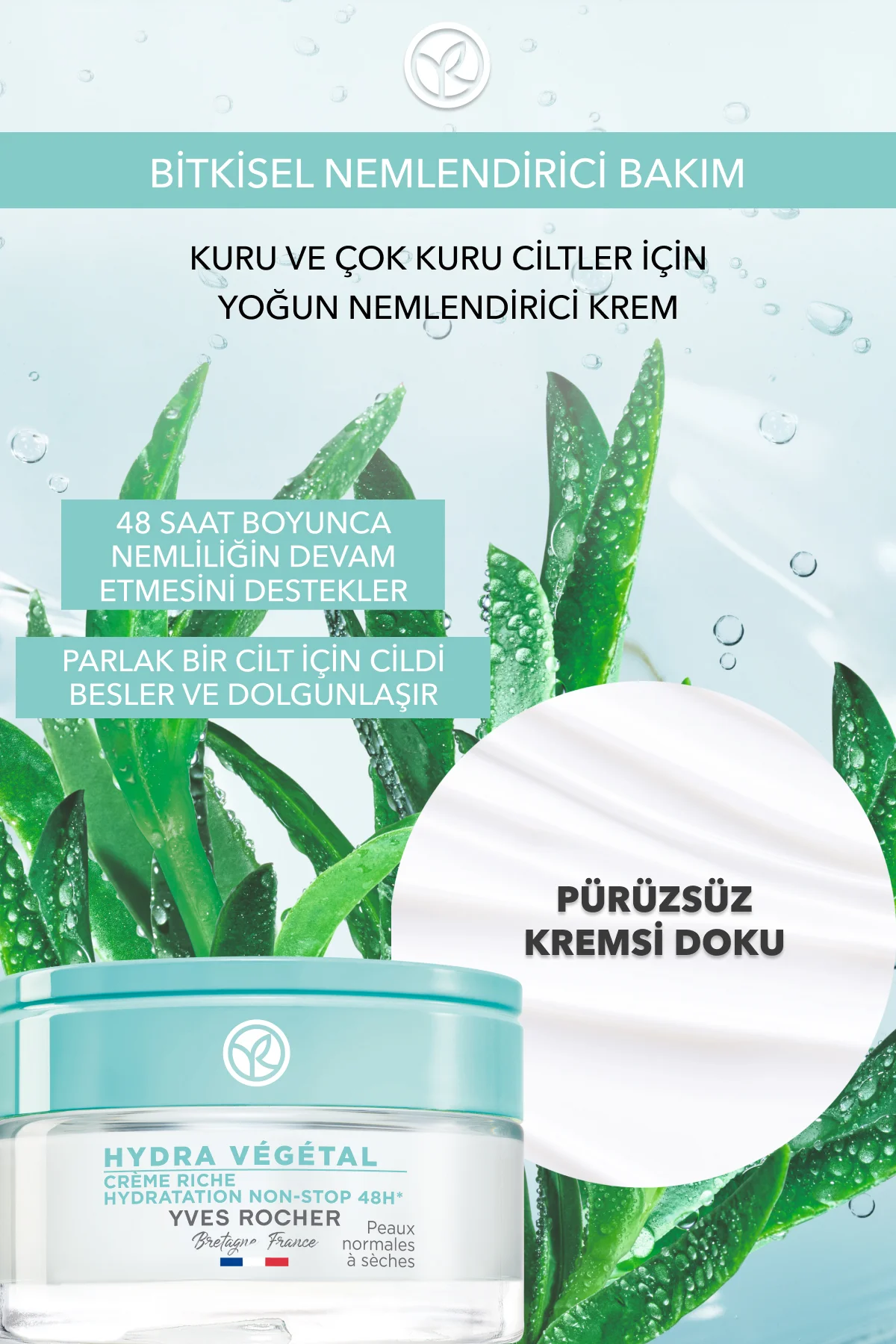 Çok Kuru Cilt, Aloe Vera&Üre&Shea, Yoğun Krem-Hydra Vegetal Bitki