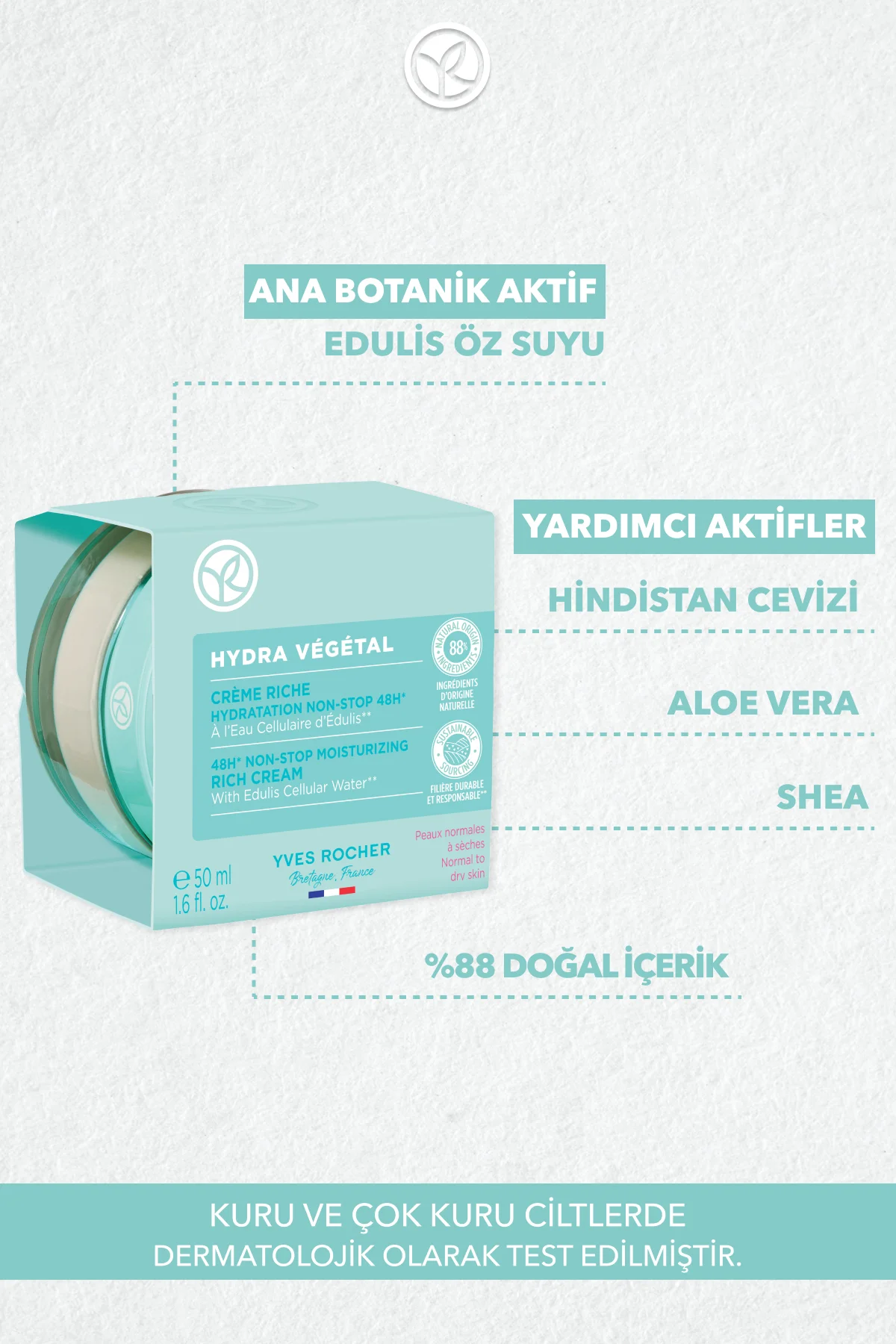 Çok Kuru Cilt, Aloe Vera&Üre&Shea, Yoğun Krem-Hydra Vegetal Bitki