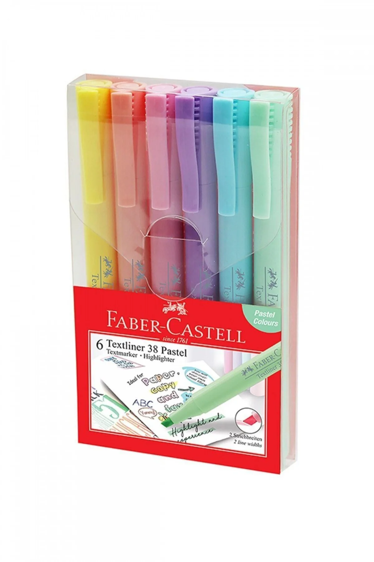 Çok Renkli Faber-castell Fosforlu Kalem 38 Pastel 6lı Poşet*2021